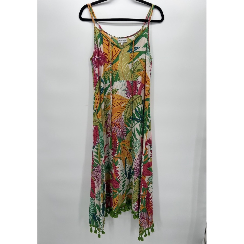 Gibson Latimer Tropical Print Maxi Dress Size S